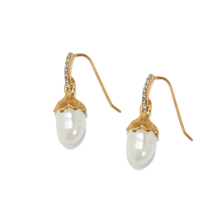Brighton Everbloom Pearl Gold Drop French Wire Earrings