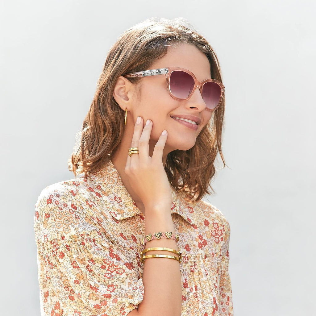 Model wearing Brighton Intrigue Rosewater sunglasses
