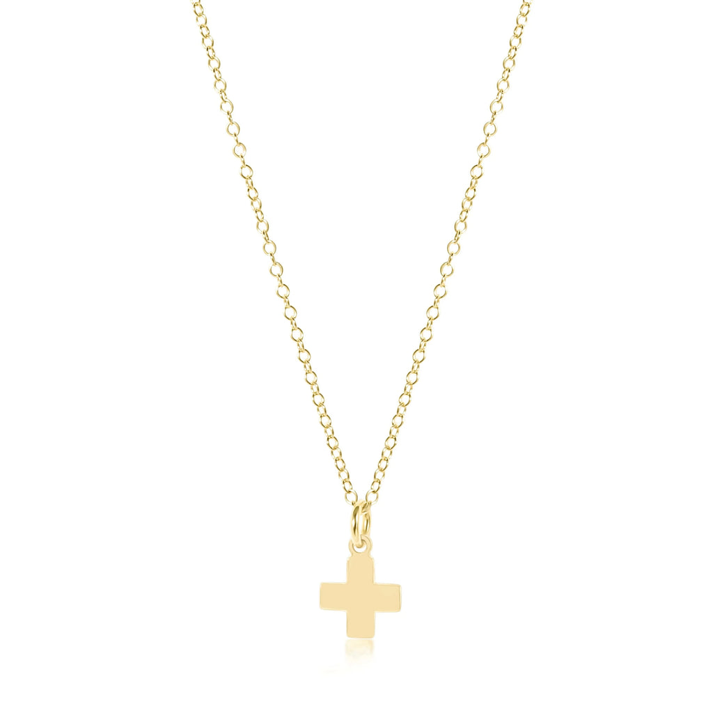 eNewton Design 16" Necklace Gold - Signature Cross Gold Charm