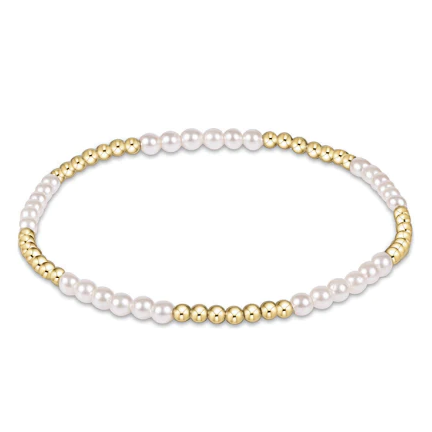 eNewton Design Classic Blissful Pattern 2.5mm Bead Bracelet - 3mm Pearl