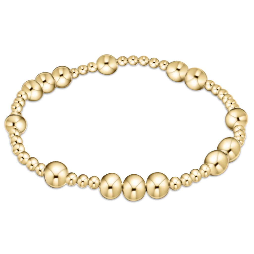 eNewton Design Hope Unwritten 6mm Bead Bracelet - Gold