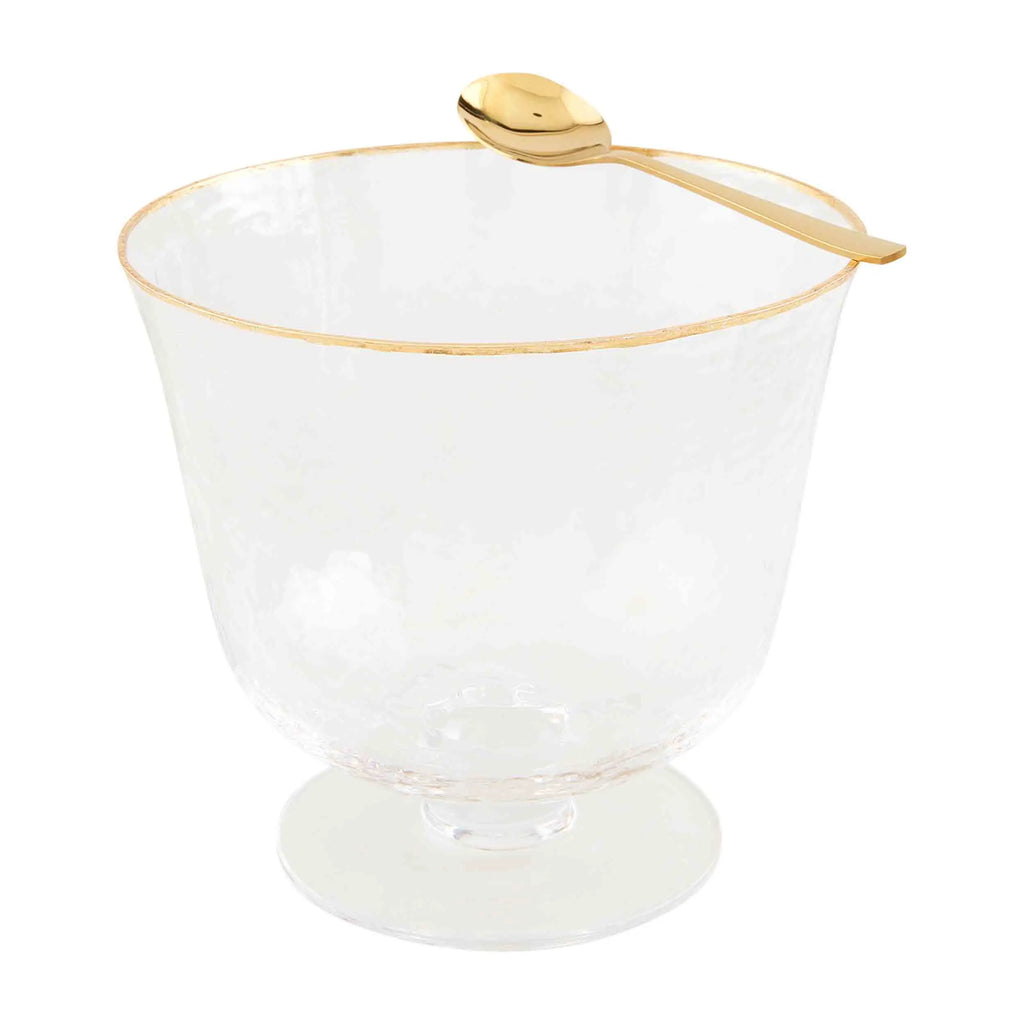 Mud Pie Gold Edge Glass Pedestal Bowl