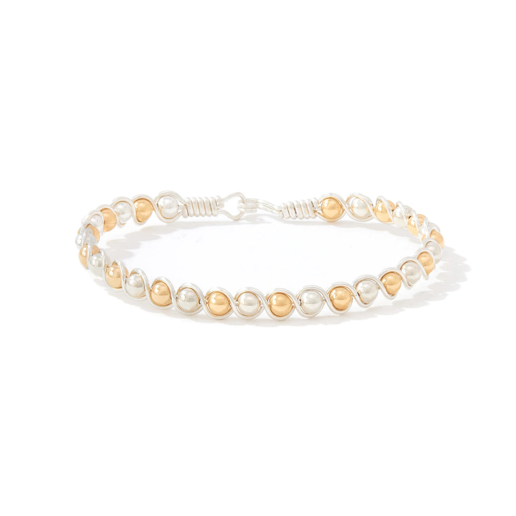 Ronaldo Jewelry Finishing Touch Bracelet Bracelet Sterling Silver Wire with Gold-Filled and Silver Alternating Beads