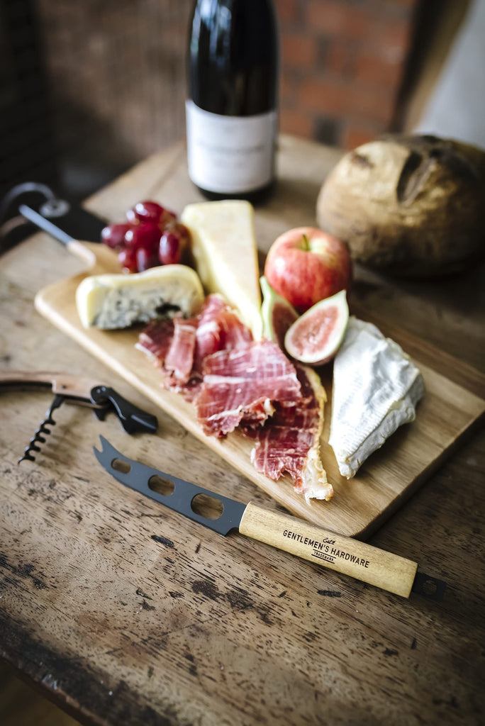 Gentlemen's Hardware Cheese Board and Knife Set with Wine Opener