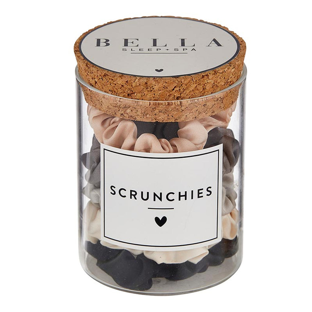 Bella Sleep + Spa Satin Scrunchies Jar - Ivory Ombre