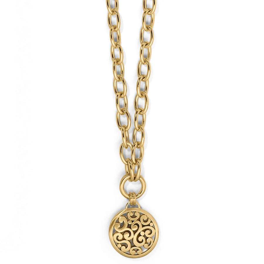 Brighton Contempo Medallion Charm Necklace in Gold