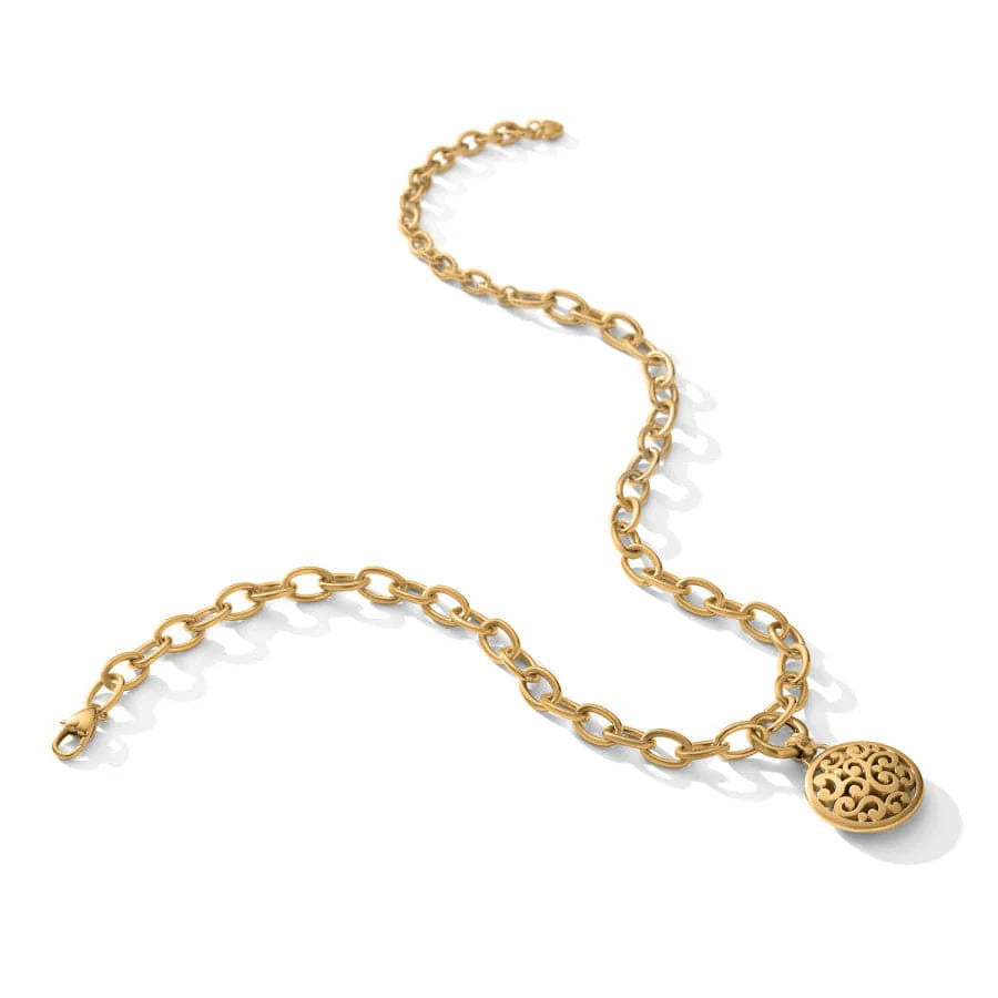 Brighton Contempo Medallion Charm Necklace in Gold