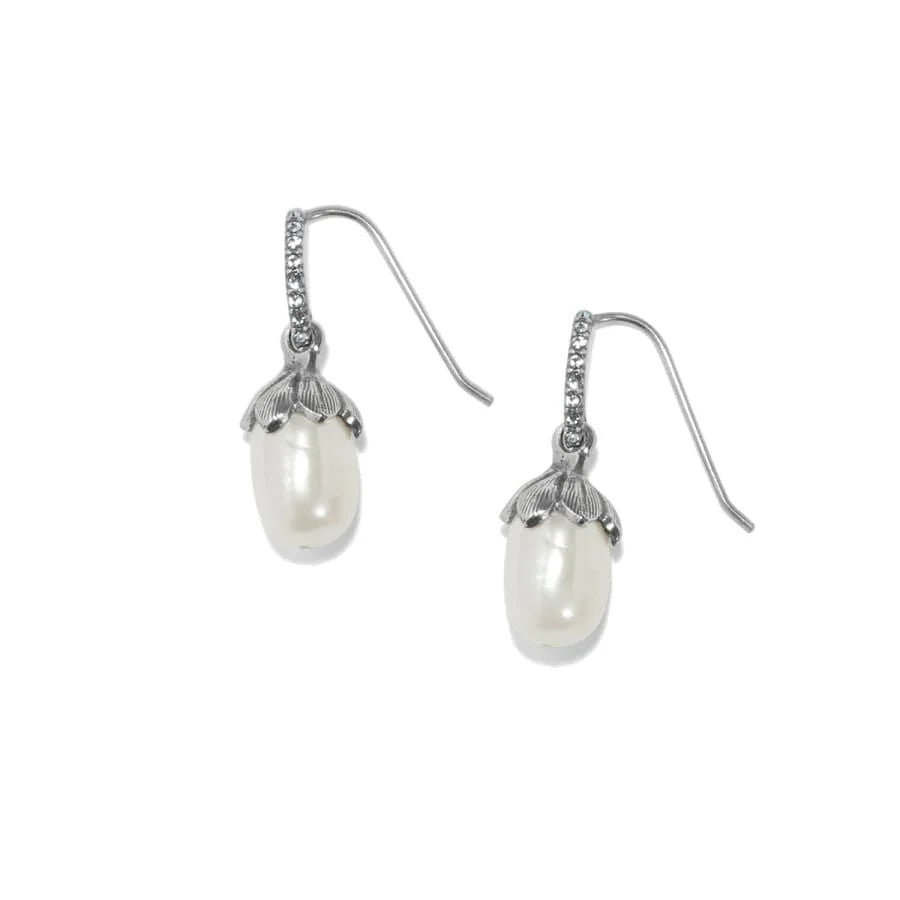 Brighton Everbloom Pearl Silver Drop French Wire Earrings