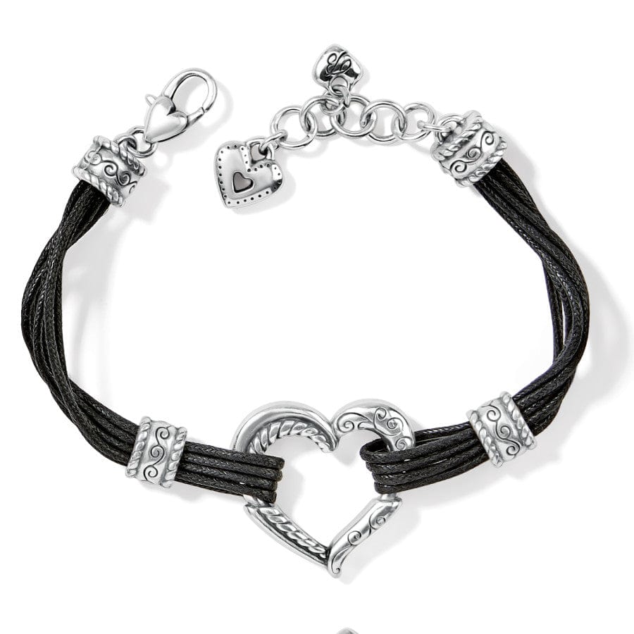 Brighton Heritage Heart Bracelet in Silver-Black