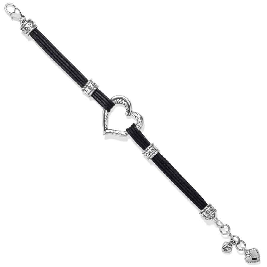 Brighton Heritage Heart Bracelet in Silver-Black