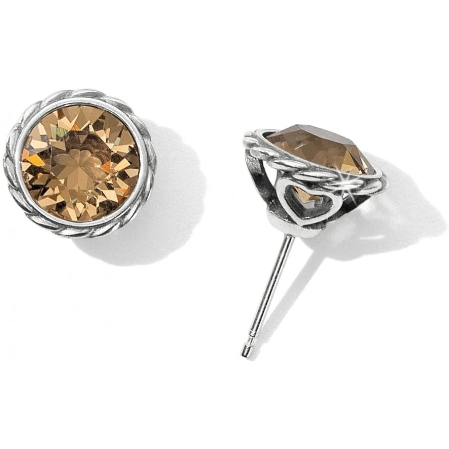 Brighton Iris Stud Earrings in Silver-Light-Topaz