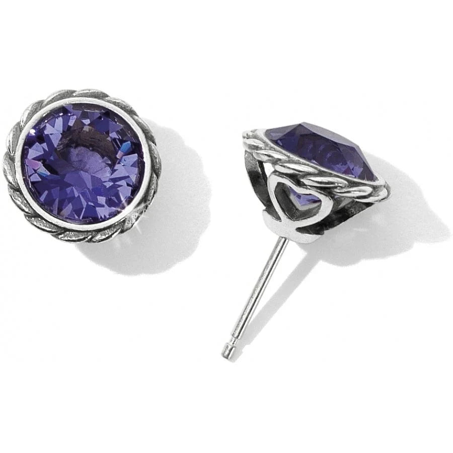 Brighton Iris Stud Earrings in Silver-Tanzanite