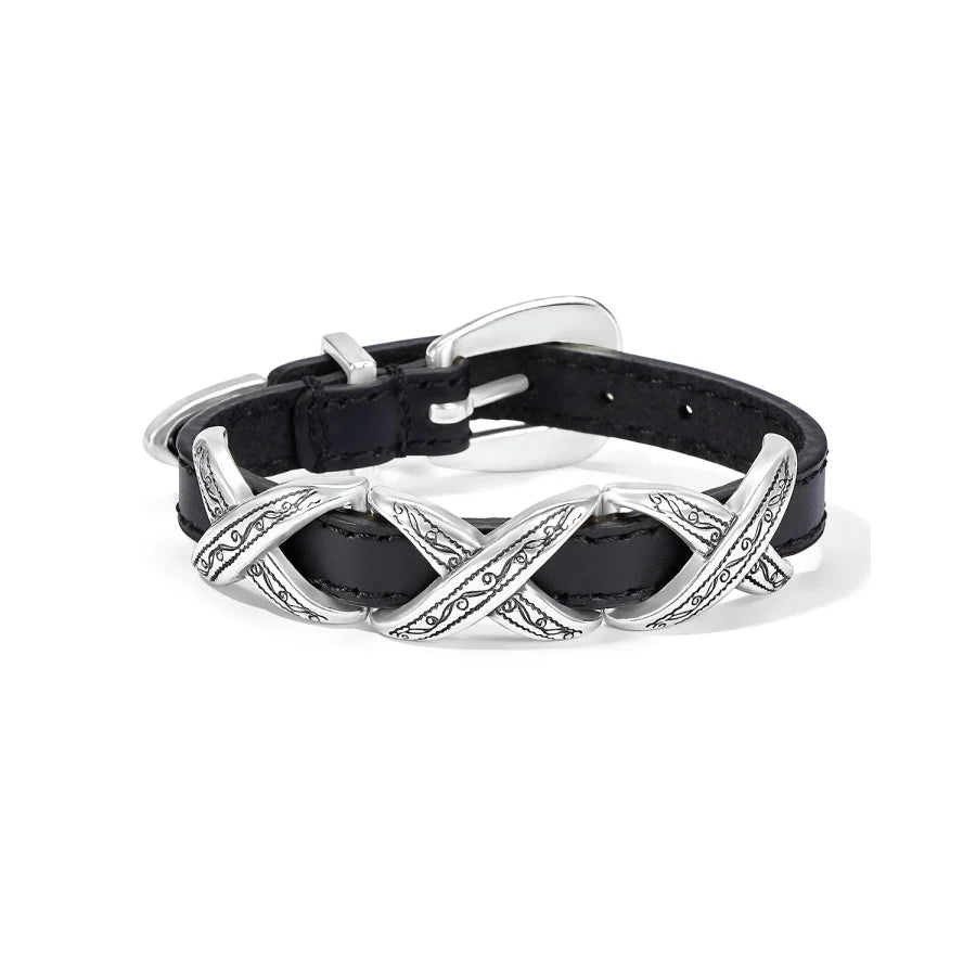 Brighton Kriss Kross Etched Bandit Bracelet in Black