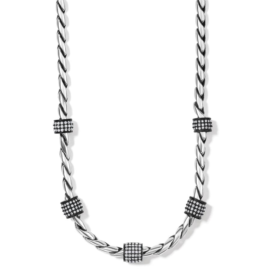 Brighton Silver Plated and Black Lacquer Meridian Necklace