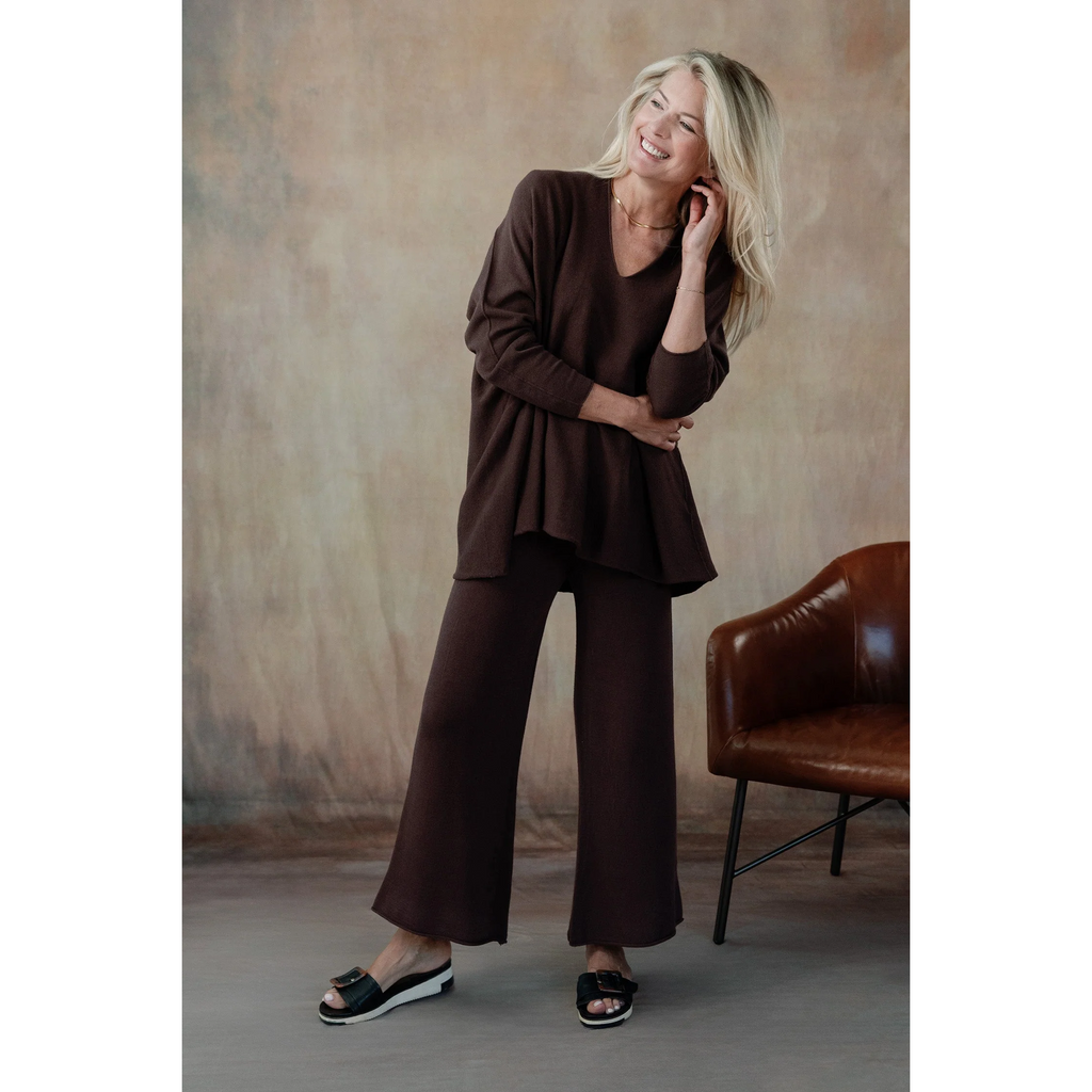 Cobblestone Cleo Sweater Pants in Espresso