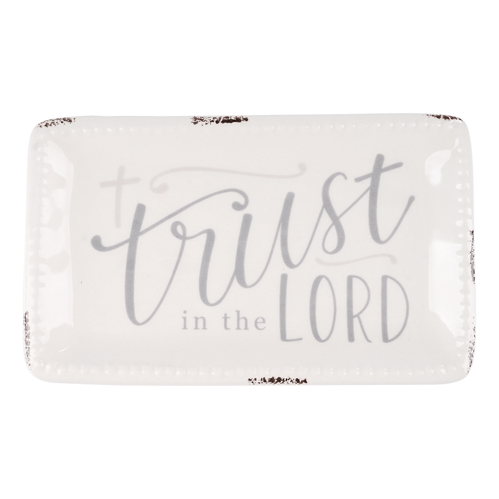 Cross Trust In The Lord Trinket Tray