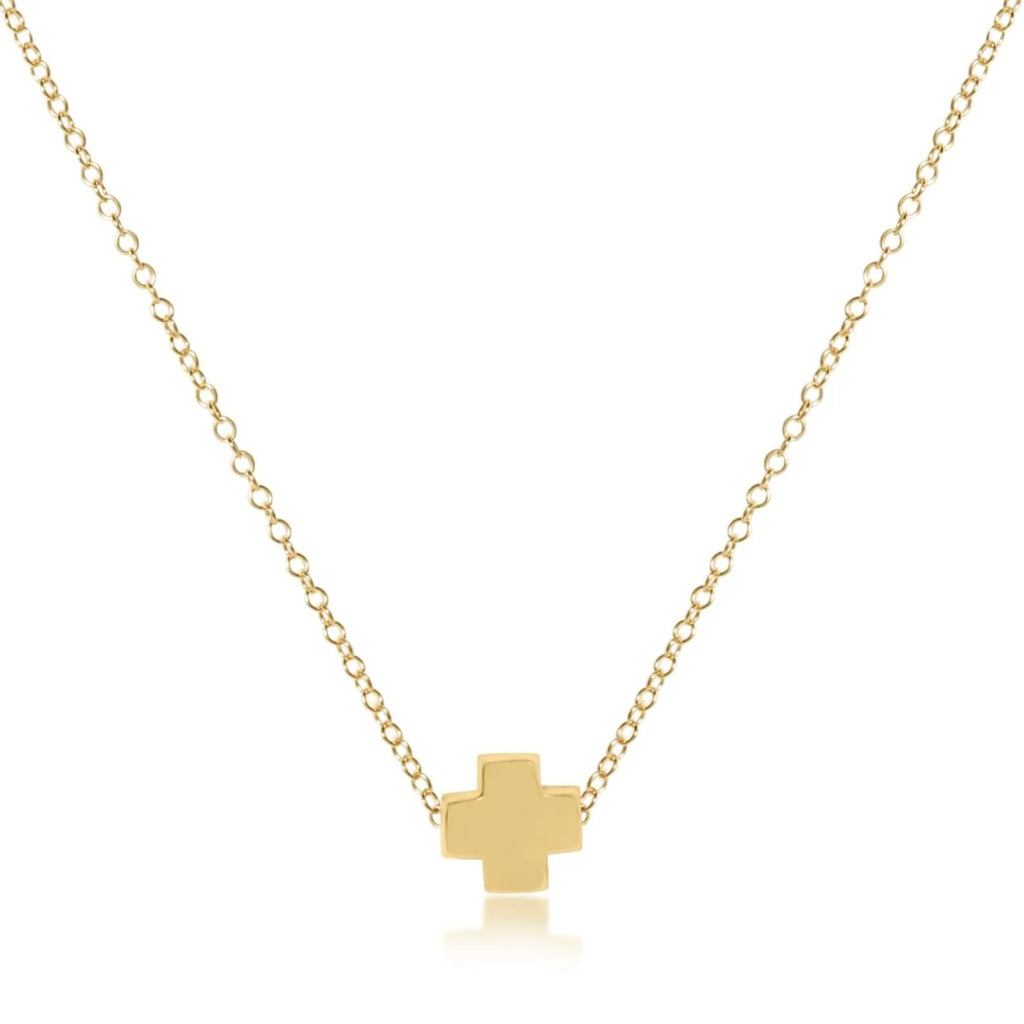 eNewton Design 16" Necklace Gold - Signature Cross Gold