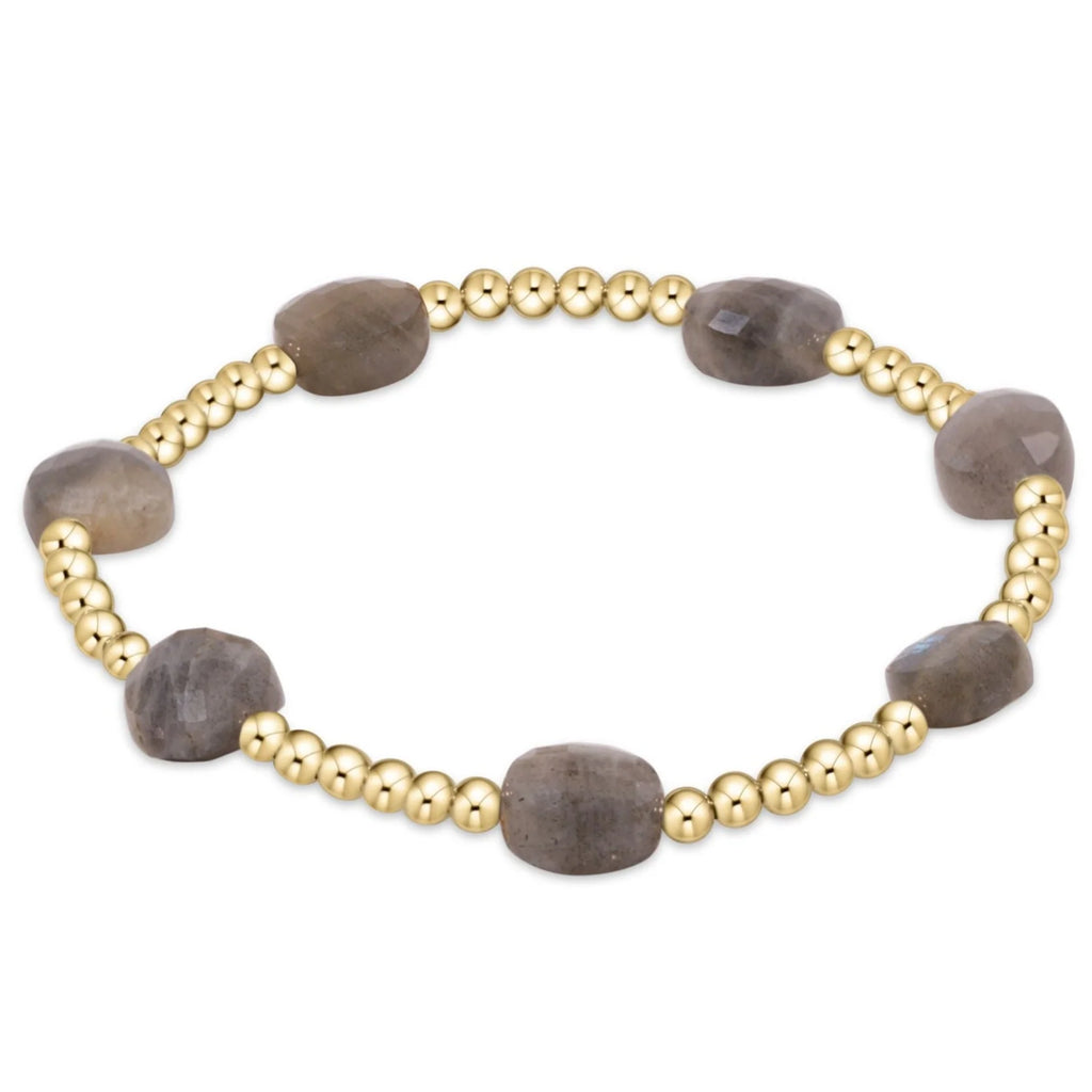 eNewton Design Admire Gold 3mm Bead Bracelet - Labradorite
