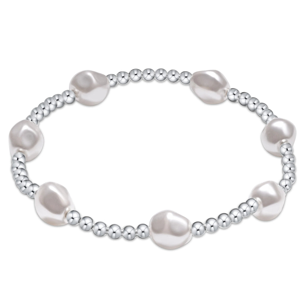 eNewton Design Admire Sterling 3mm Bead Bracelet - Pearl