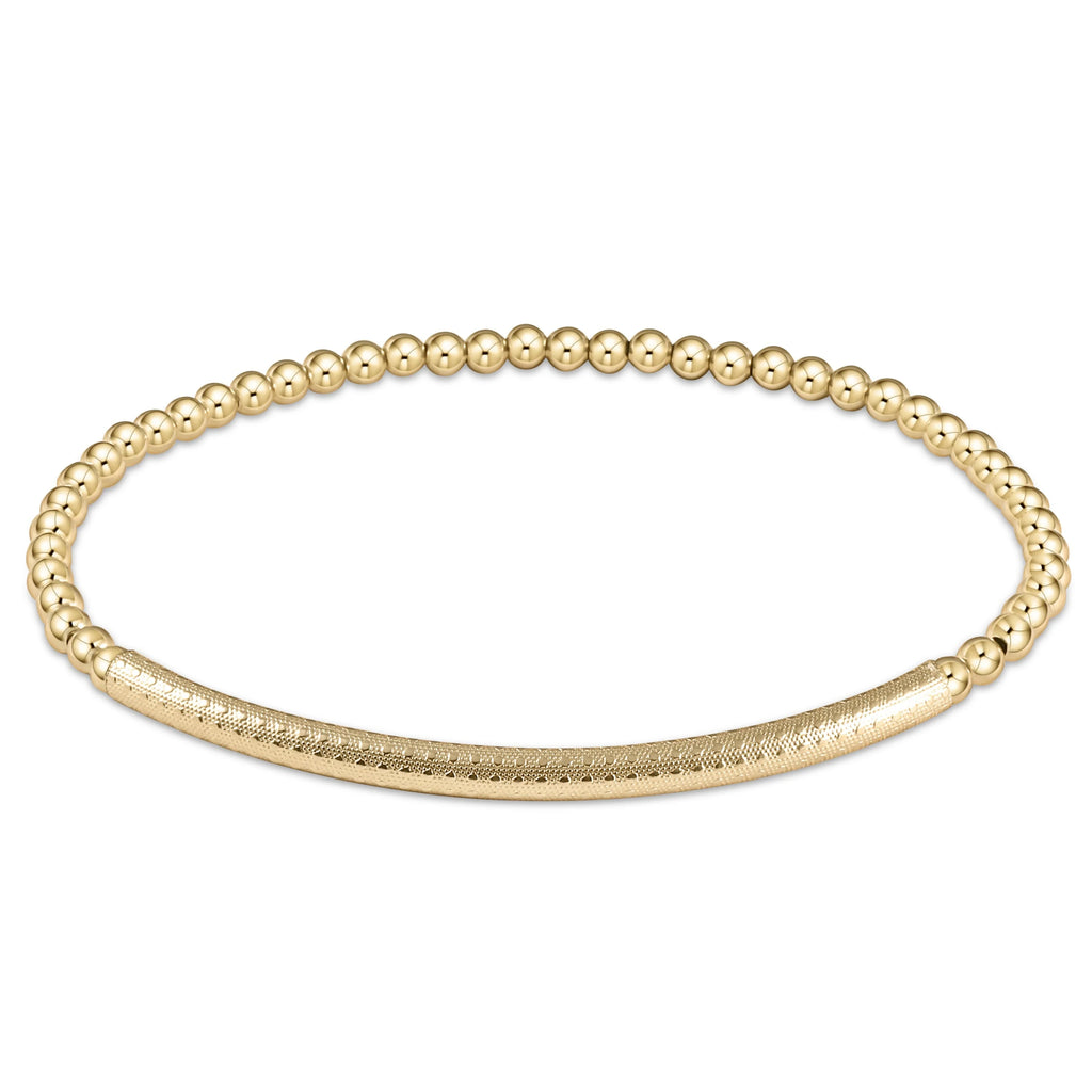 eNewton Design Bliss Bar Textured 3mm Bead Bracelet - Gold