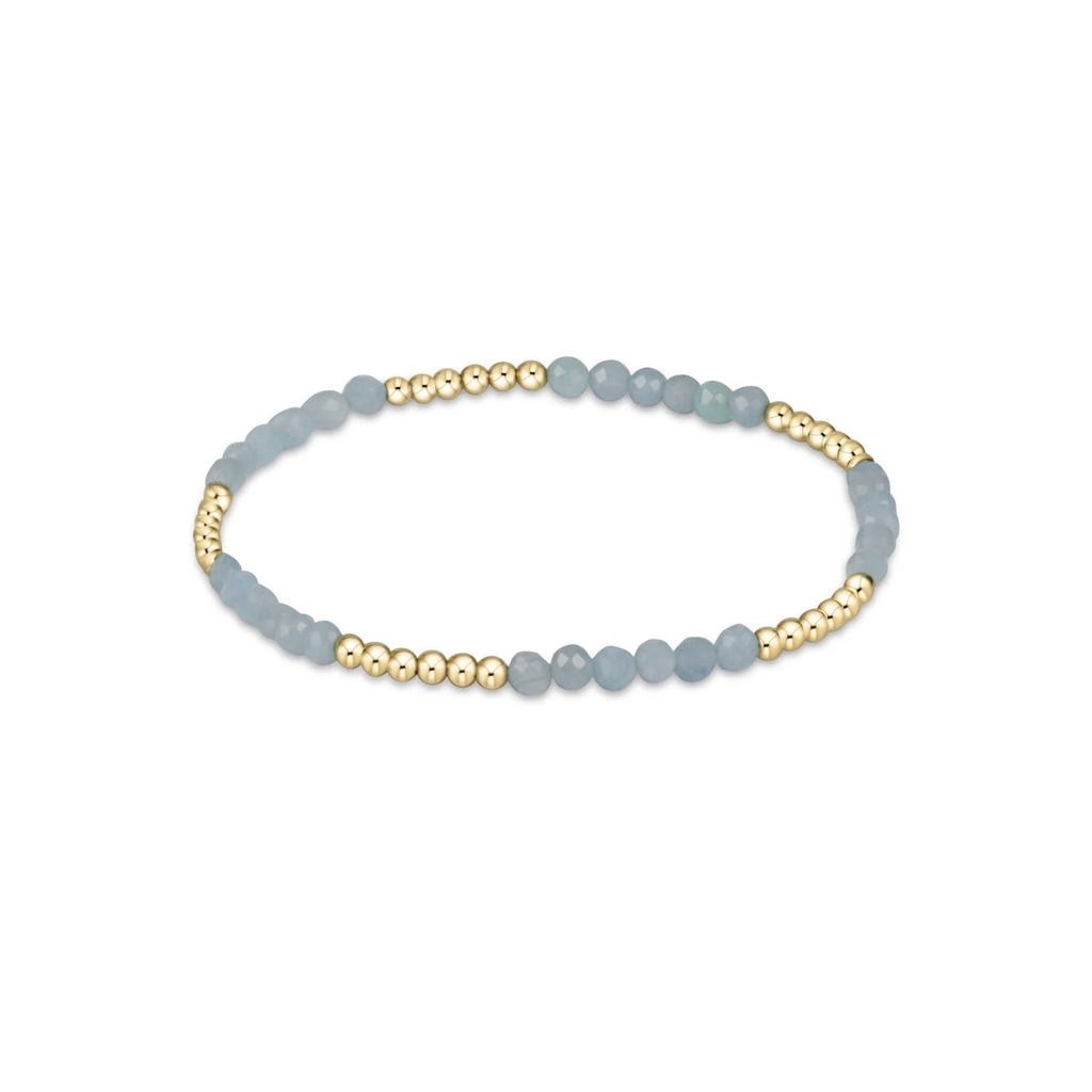 eNewton Design Blissful Pattern 2.5mm Bead Bracelet - Aquamarine