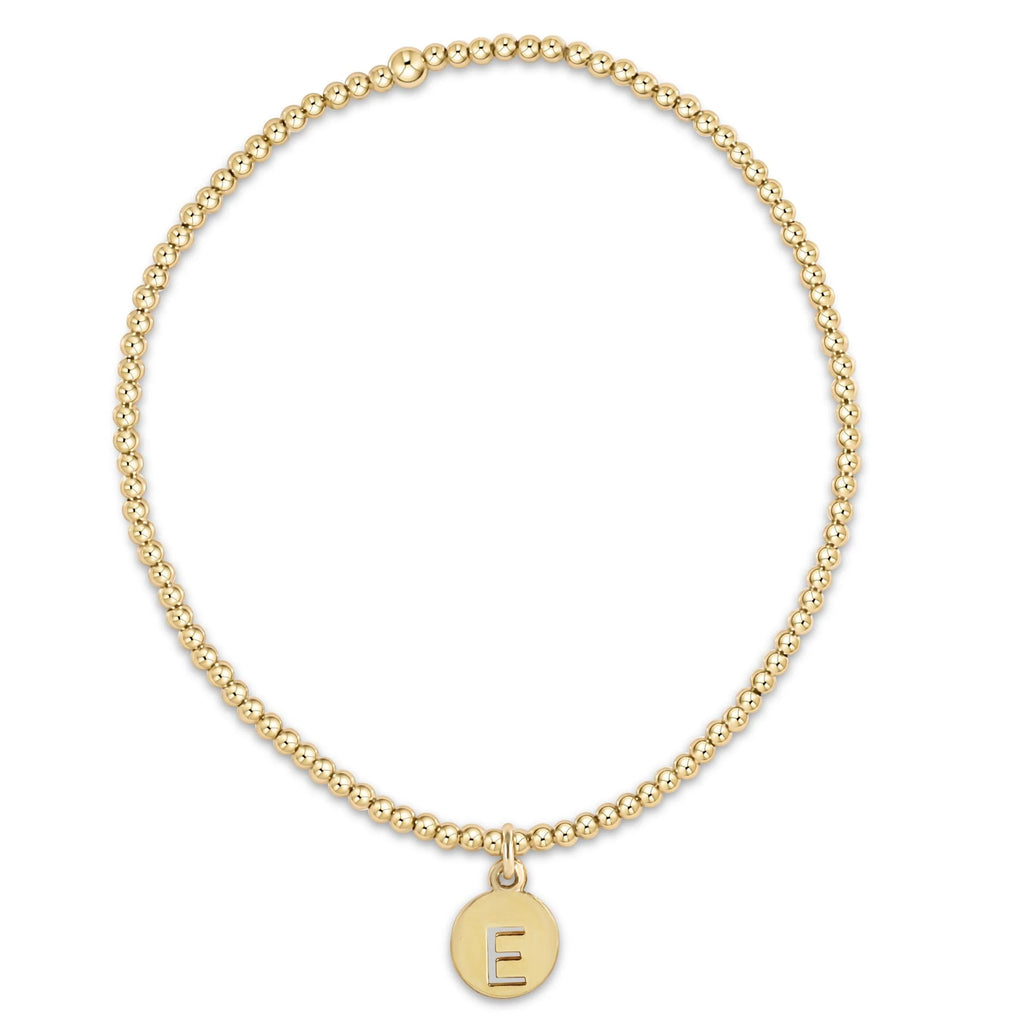 eNewton Design Classic Gold 2mm Bead Bracelet - Respect Small Gold Disc