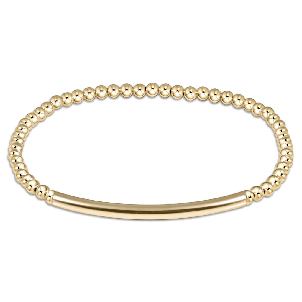 eNewton Design Classic Gold 3mm Bead Bracelet - Bliss Bar Smooth