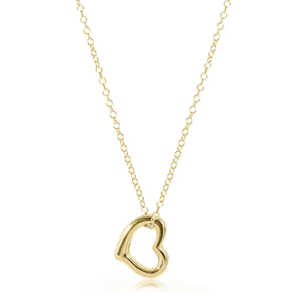 eNewton Design Egirl 14" Necklace Gold - Love Small Gold Charm