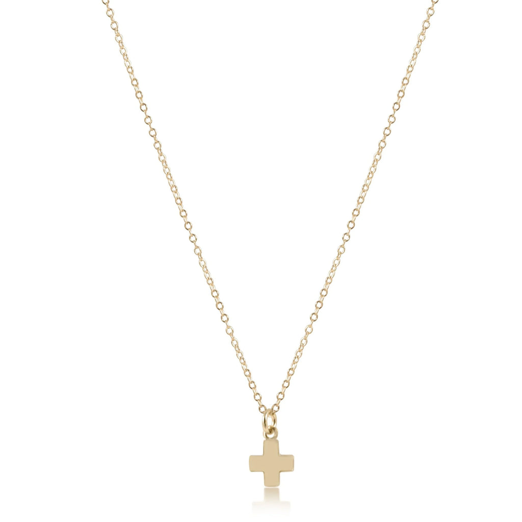 eNewton Design Egirl 14" Necklace Gold - Signature Cross Small Gold Charm
