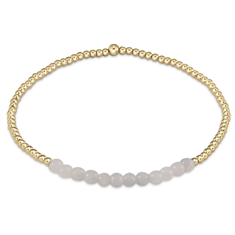 eNewton Design Gold Bliss Gemstone 2mm Bead Bracelet
