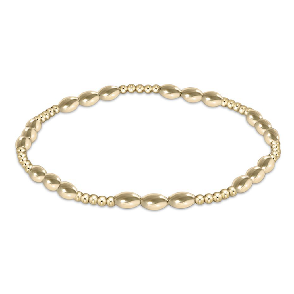 eNewton Design Harmony Joy Pattern 2mm Bead Bracelet - Gold