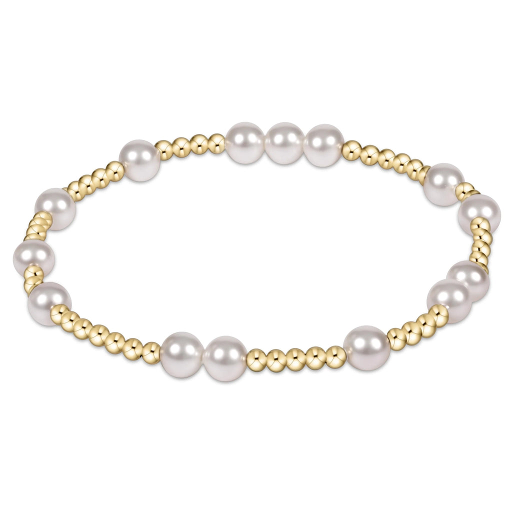 eNewton Design Hope Unwritten 6mm Bead Bracelet - Pearl
