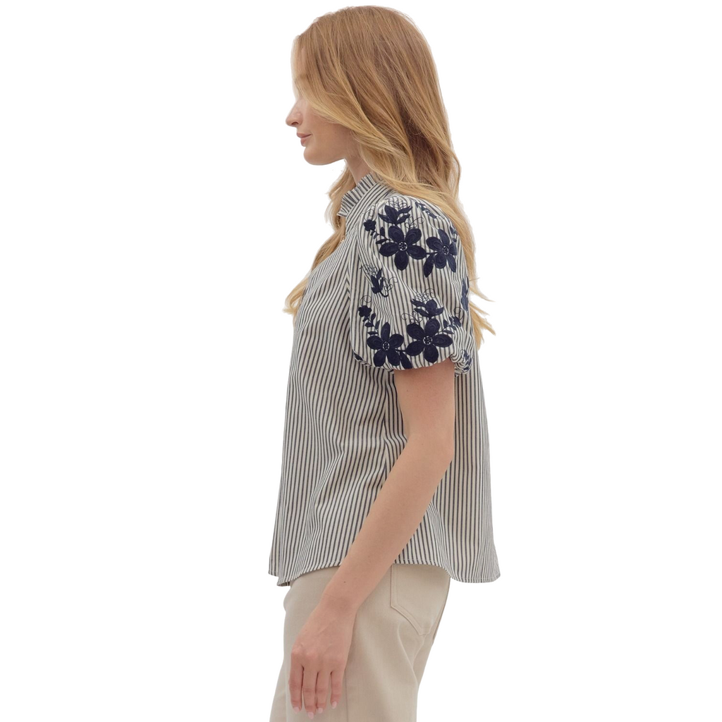 Entro Reese Blouse in Navy