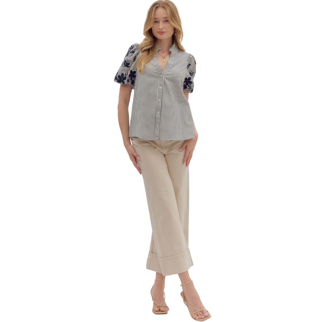 Entro Reese Blouse in Navy