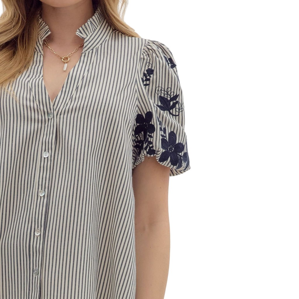 Entro Reese Blouse in Navy