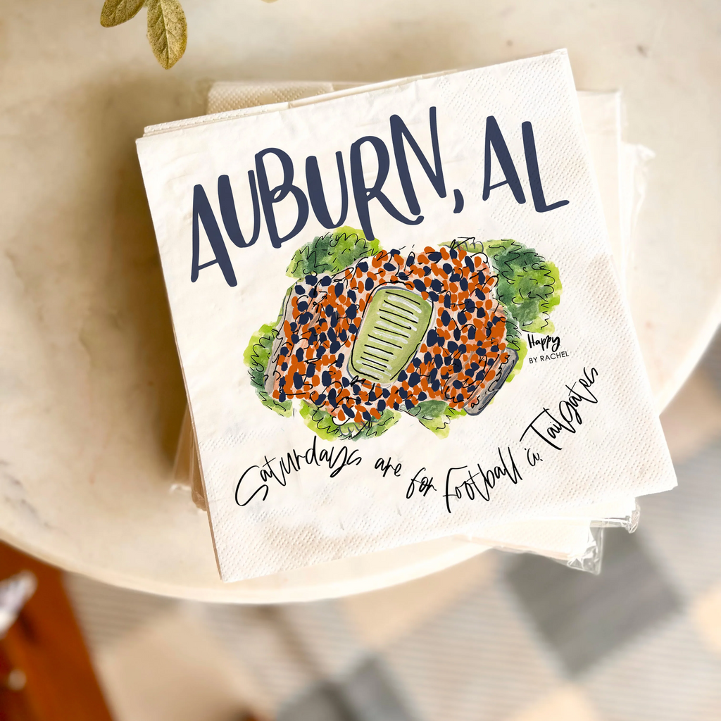 Happy By Rachel Auburn, AL Tailgate Napkins-20 per Pack-Lunch Size