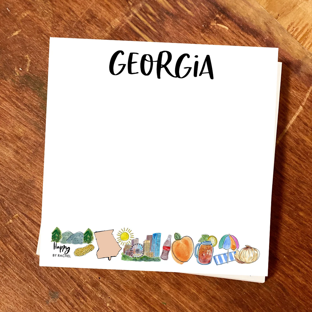 Happy By Rachel State of Georgia Chunky Notepad-Stationary 100 page