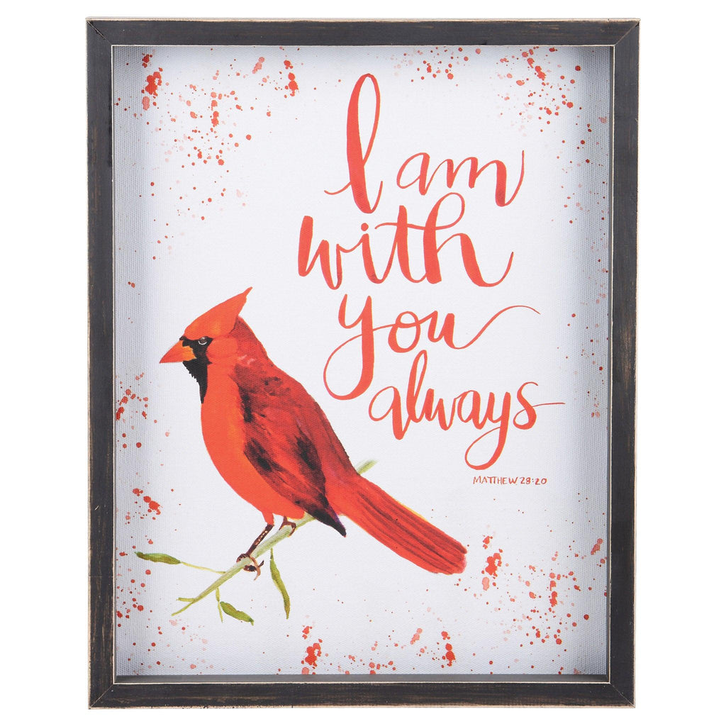 I Am With You Red Bird Framed Watercolor