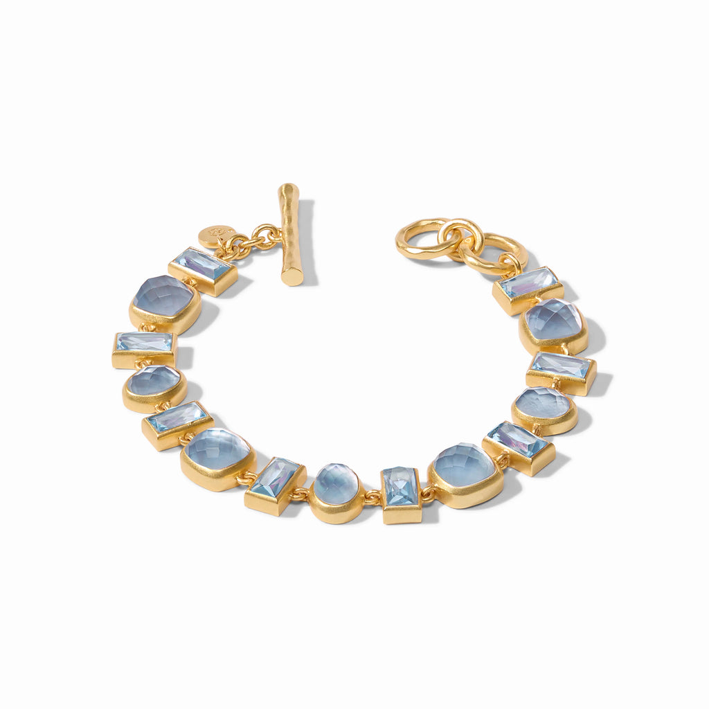 Julie Vos Antonia Tennis Bracelet in Iridescent Chalcedony Blue