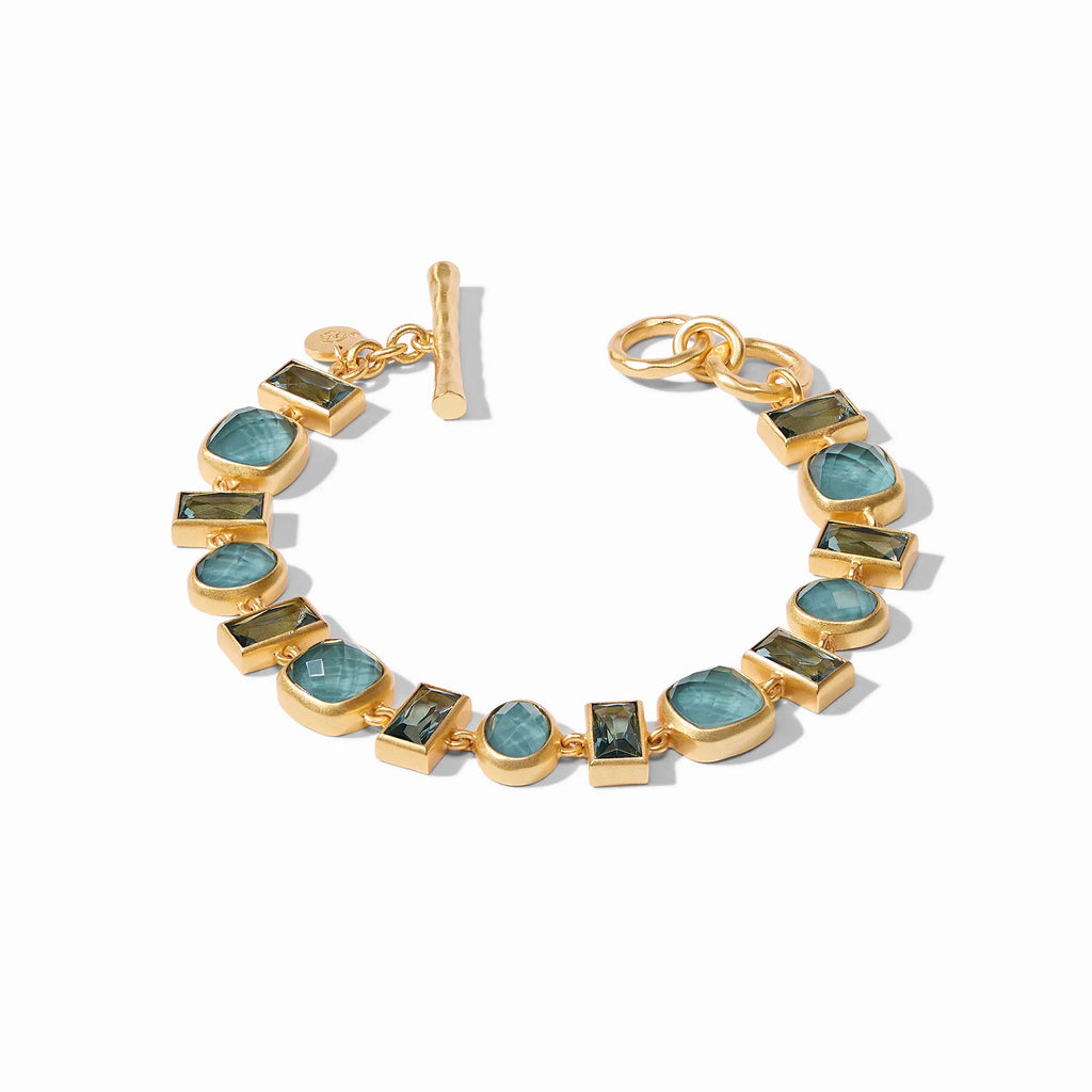 Julie Vos Antonia Tennis Bracelet in Iridescent Peacock Blue