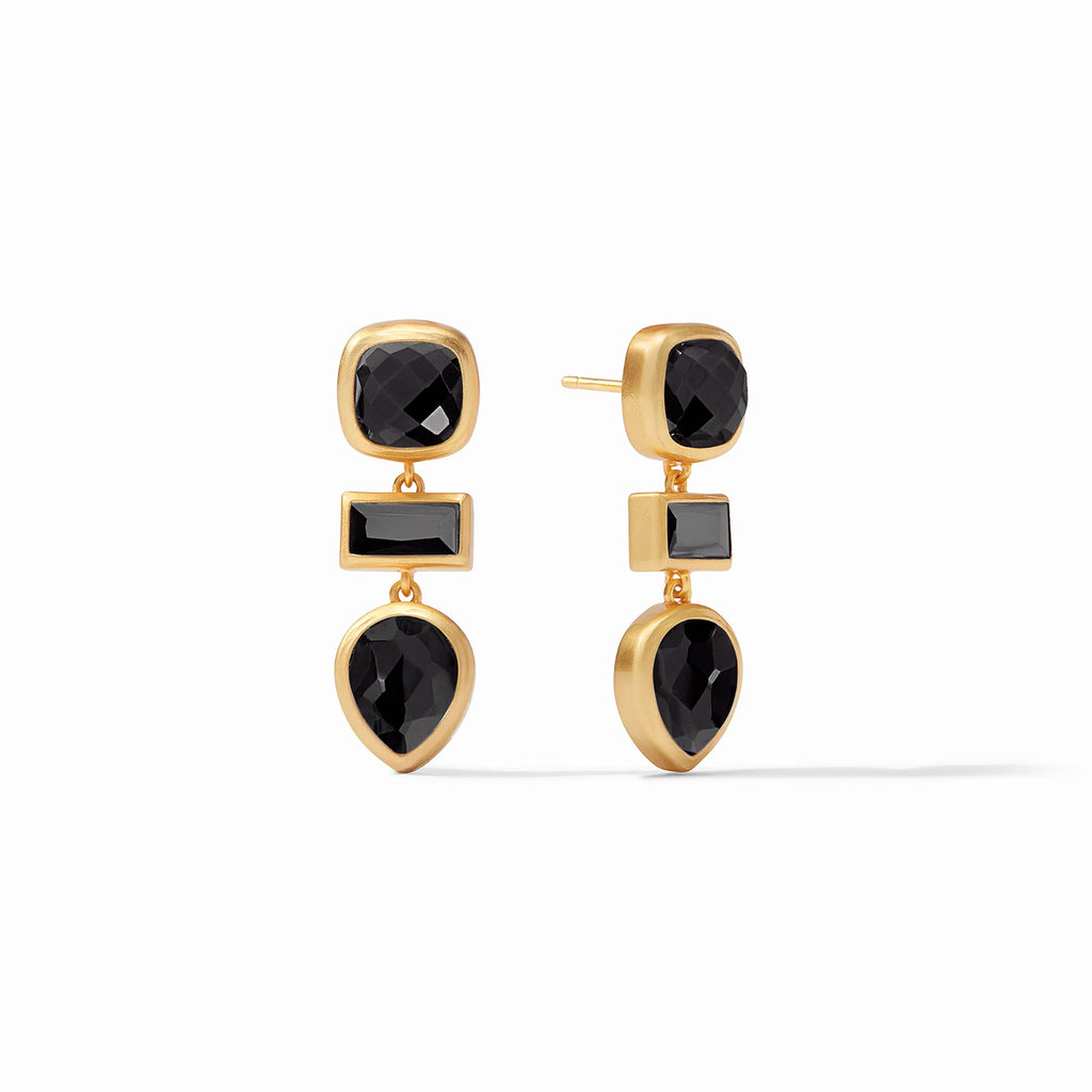 Julie Vos Antonia Tier Earring in Obsidian Black