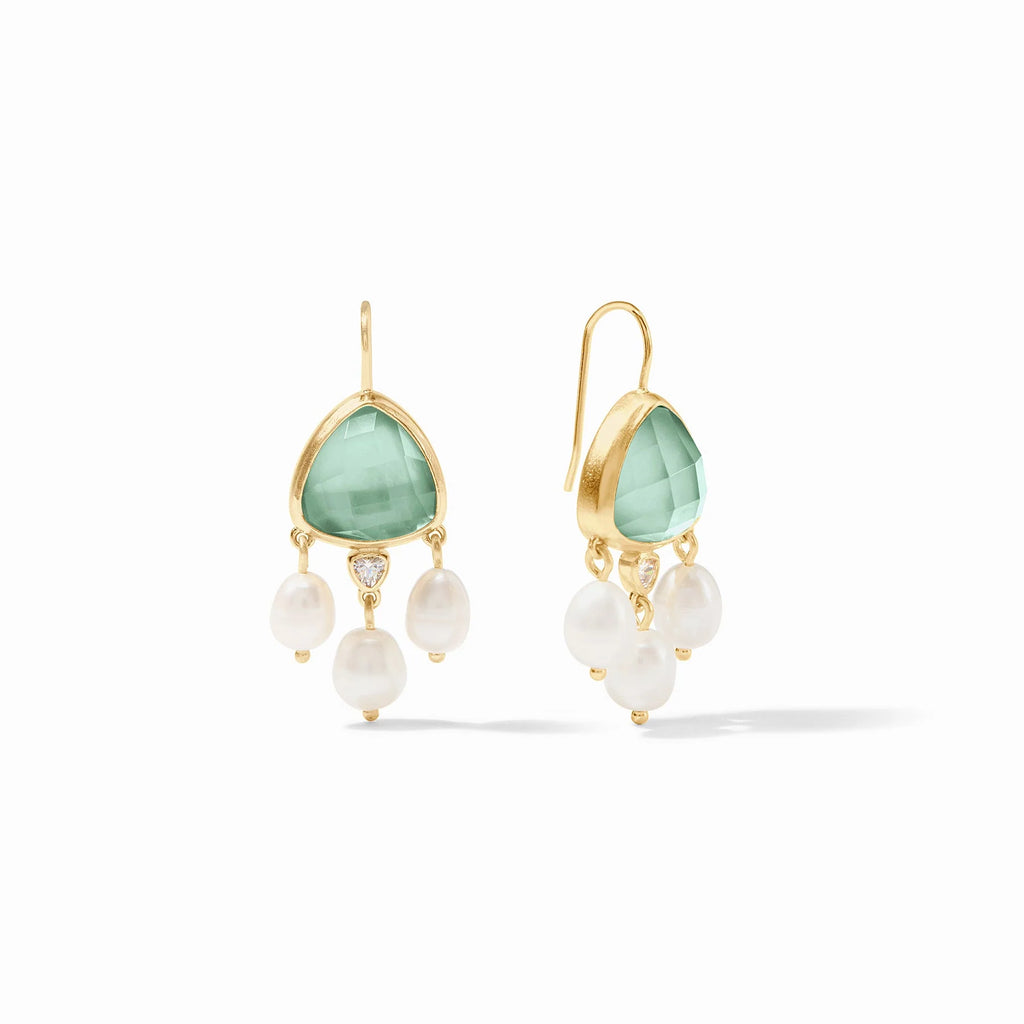 Julie Vos Aquitaine Chandelier Earring in Iridescent Aquamarine Blue