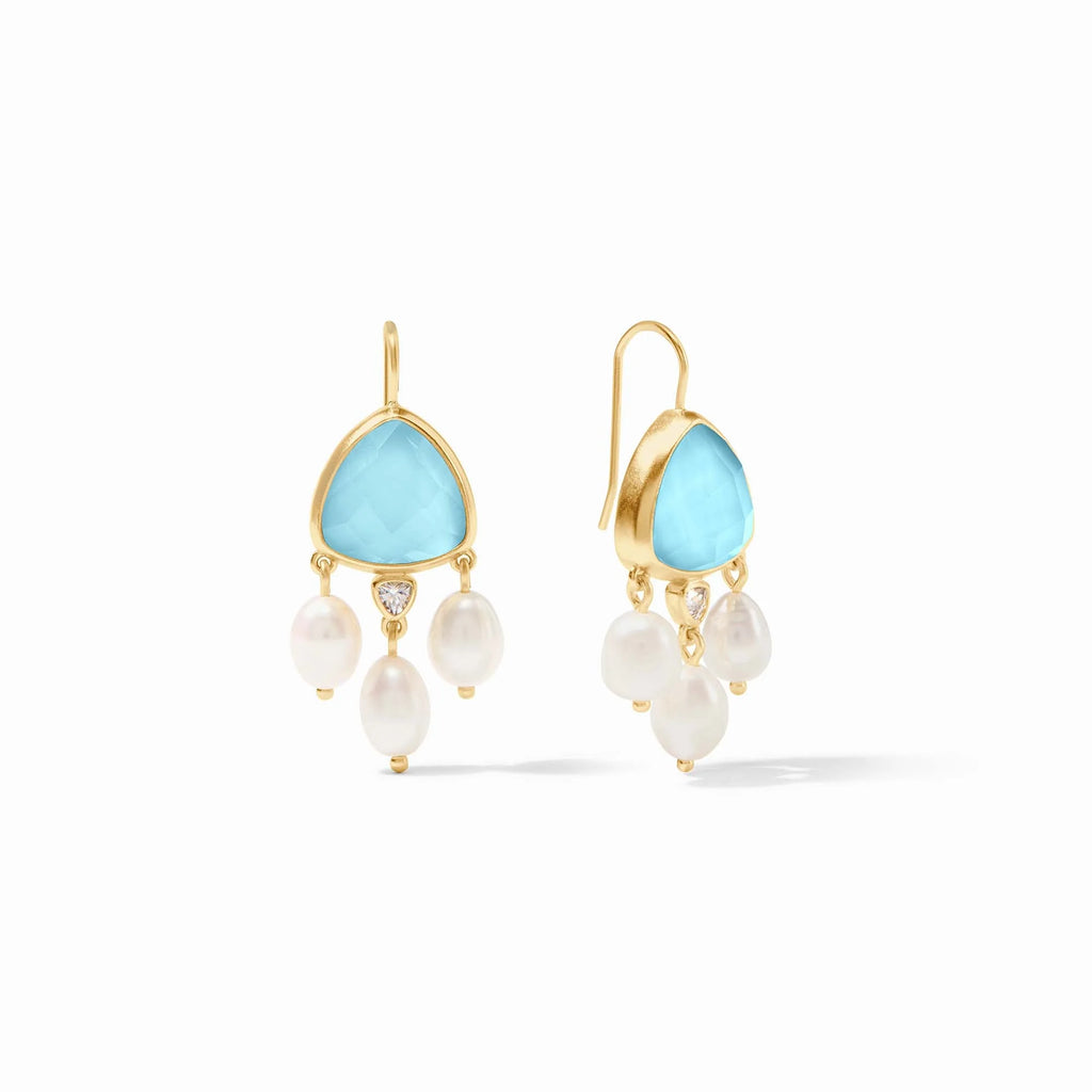 Julie Vos Aquitaine Chandelier Earring in Iridescent Capri Blue