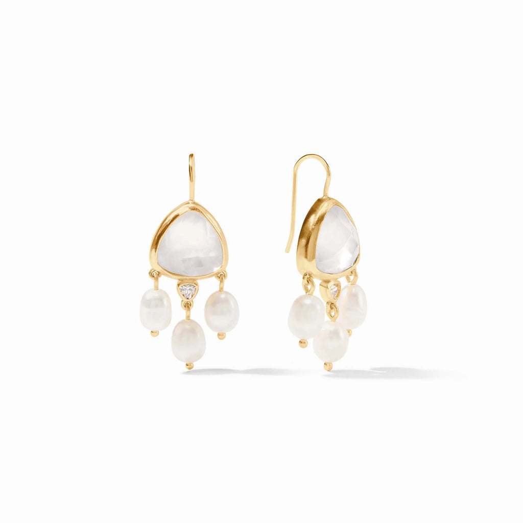 Julie Vos Aquitaine Chandelier Earring in Iridescent Clear Crystal