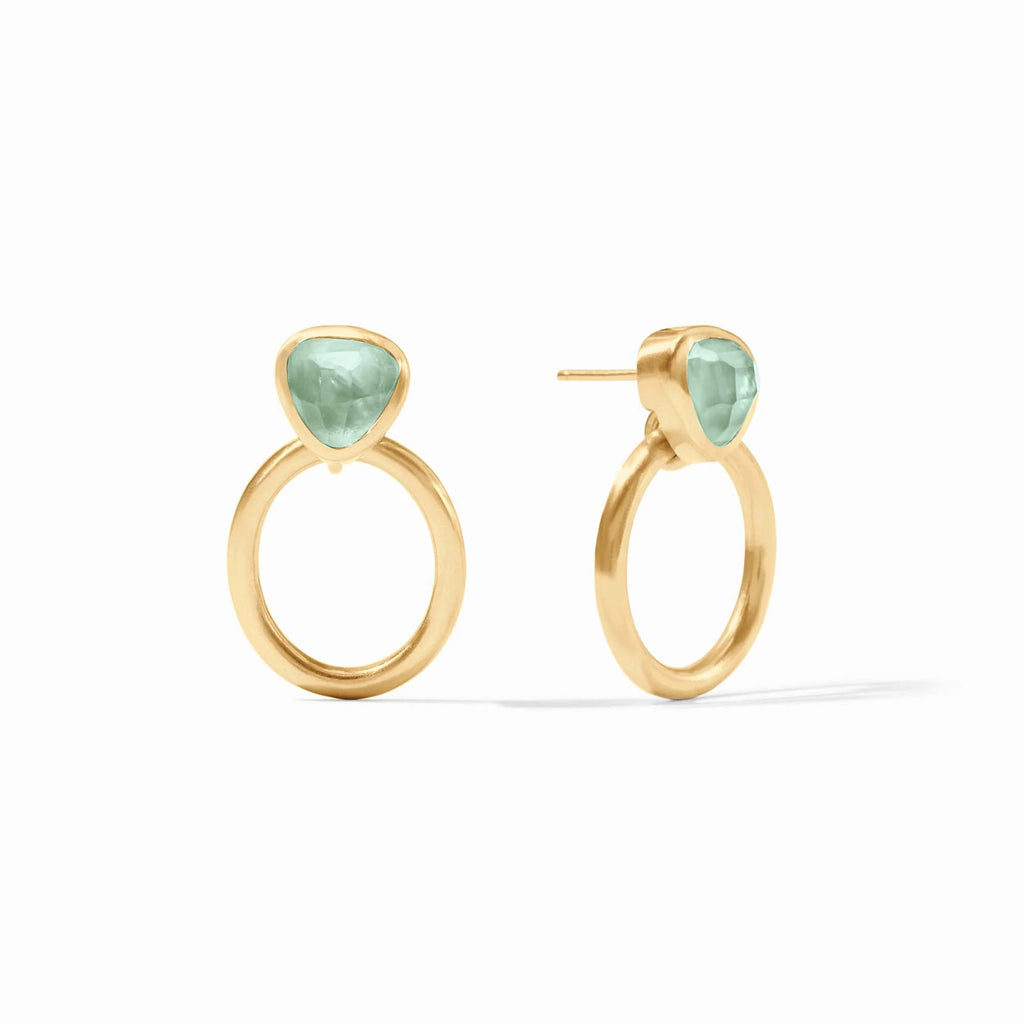 Julie Vos Aquitaine Demi Doorknocker Earring in Iridescent Aquamarine Blue