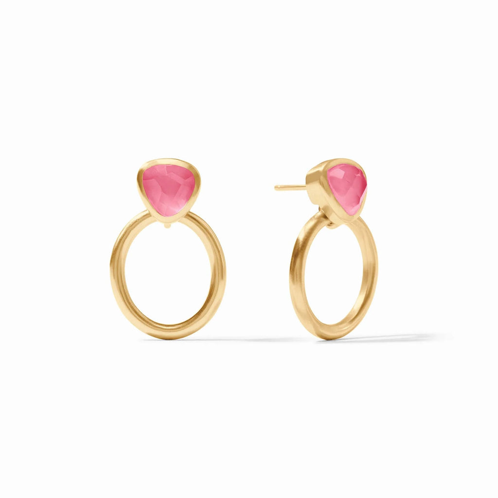 Julie Vos Aquitaine Demi Doorknocker Earring in Iridescent Peony Pink