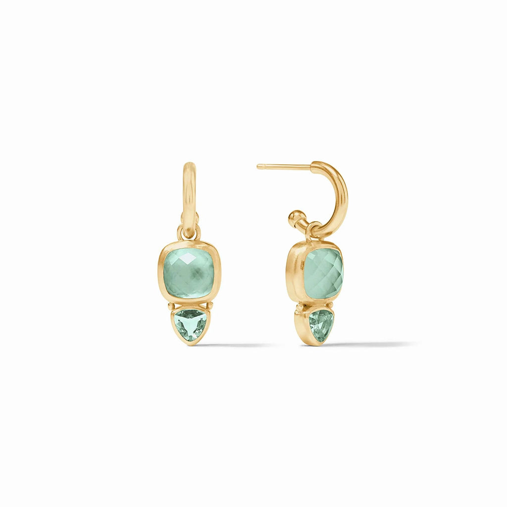 Julie Vos Aquitaine Duo Hoop & Charm Earring in Iridescent Aquamarine Blue