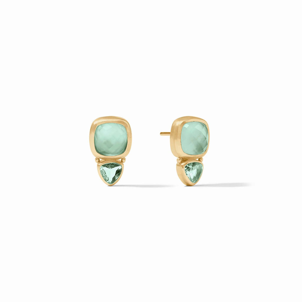 Julie Vos Aquitaine Duo Stud in Iridescent Aquamarine Blue