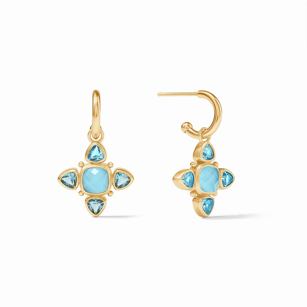 Julie Vos Aquitaine Hoop & Charm Earring in Iridescent Capri Blue