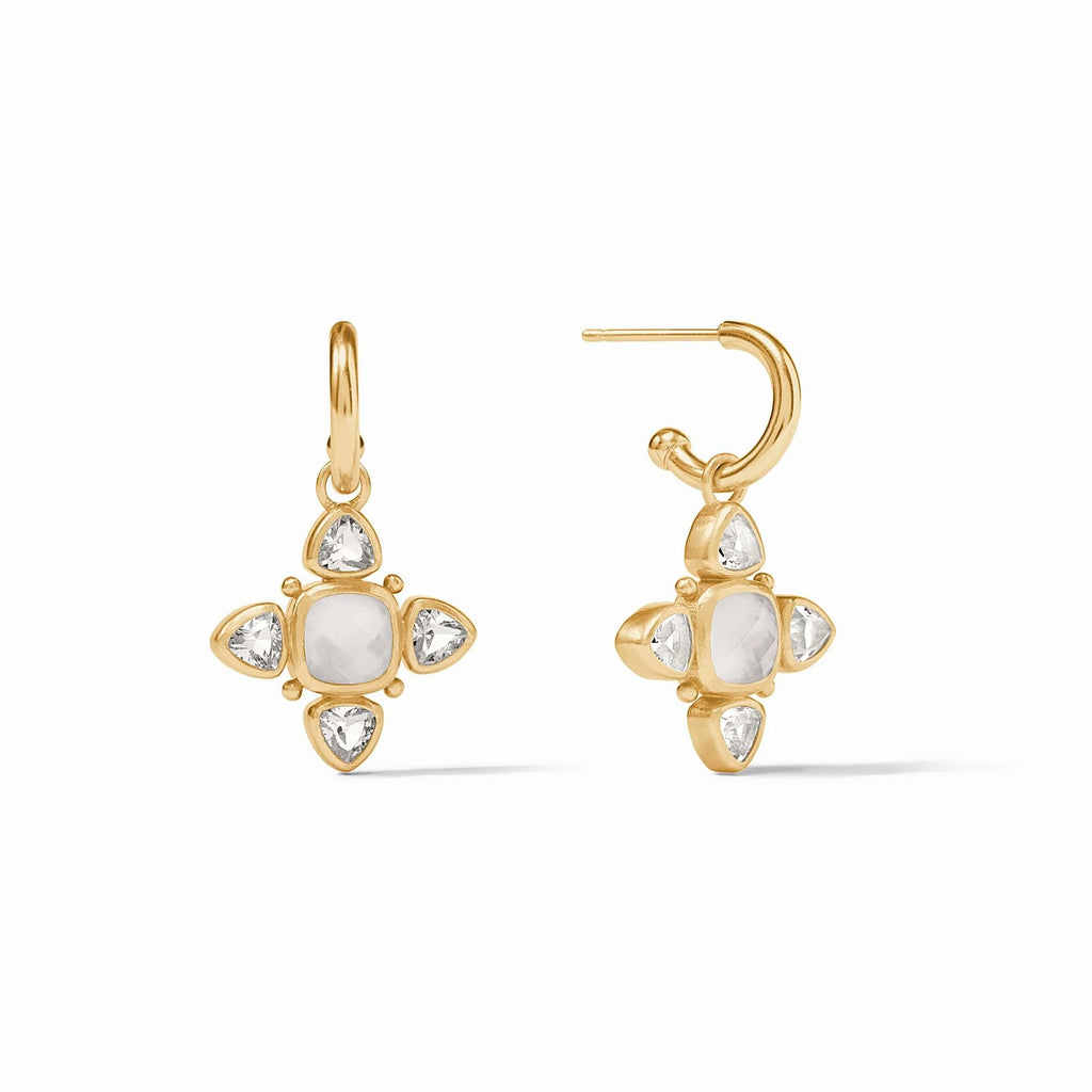 Julie Vos Aquitaine Hoop & Charm Earring in Iridescent Clear Crystal